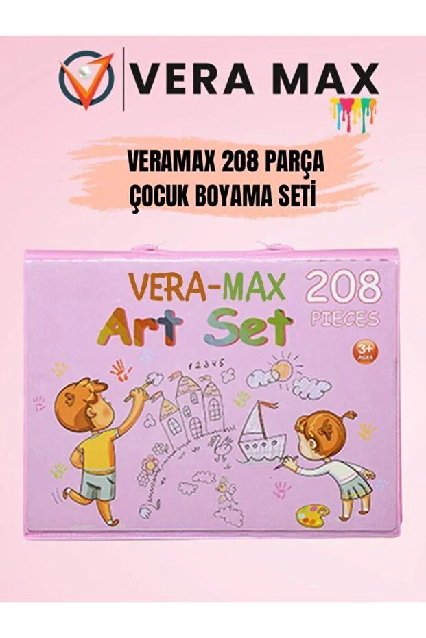 208 adet boyama seti pembe çocuk boyama seti ithal yeni nesil harika hediye okul seti anaokulu seti